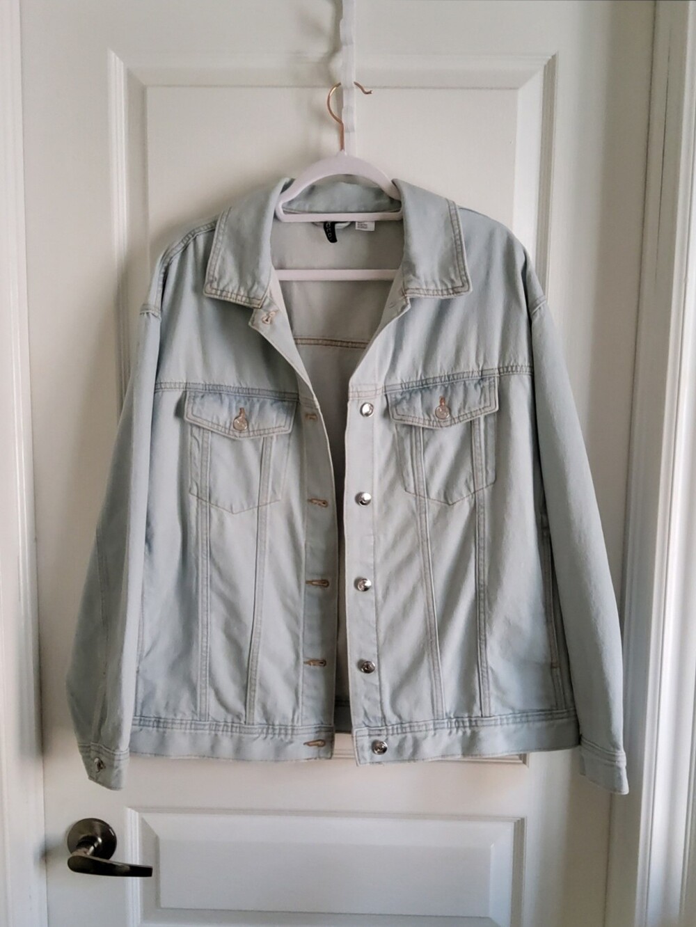 H&M Light Blue Denim Trucker Jacket Vintage 90s Inspired – Size L